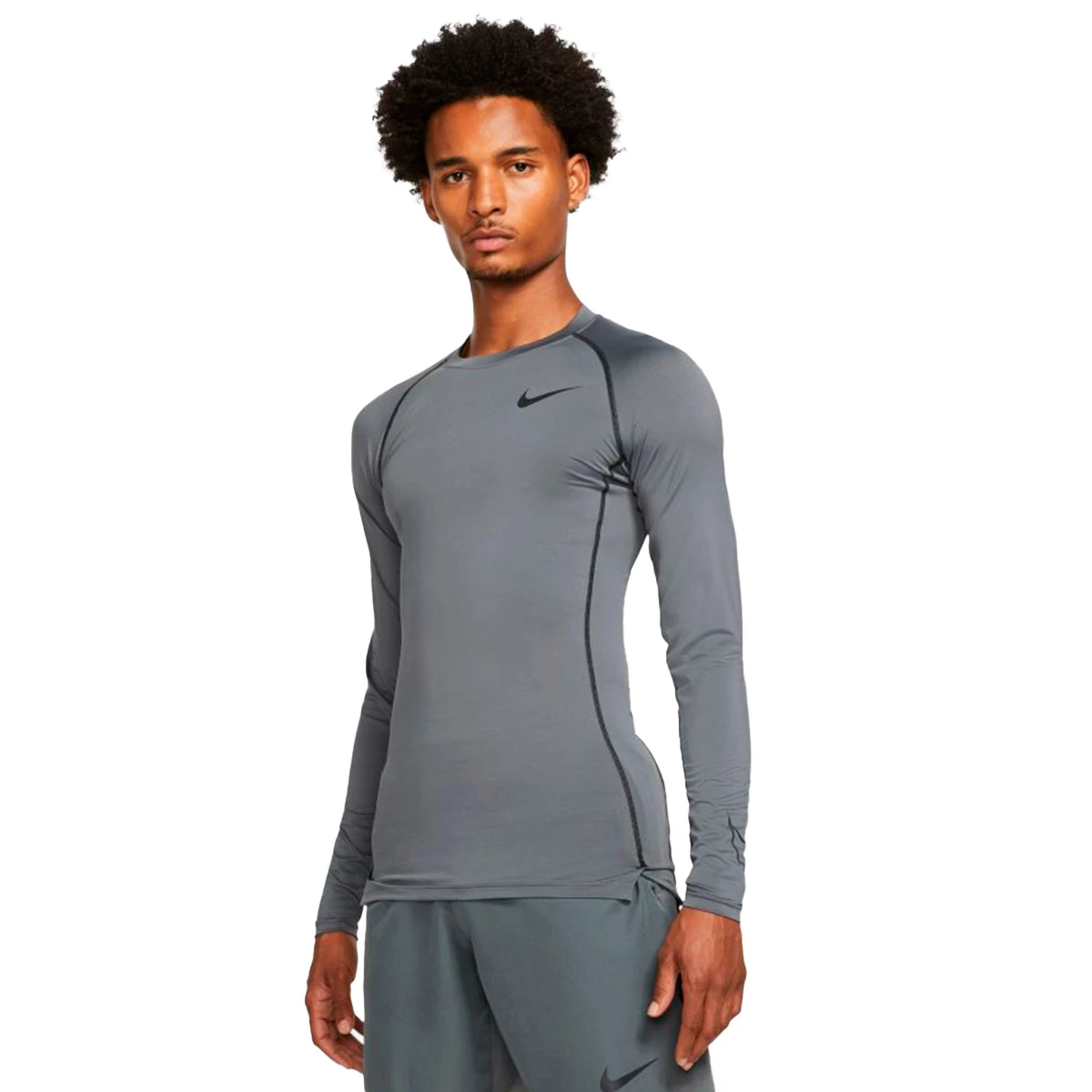 Jersey Nike Dri Fit Pro LS Tight Iron Grey Black Basketball Emotion