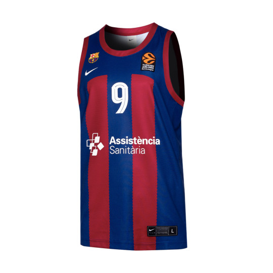 Maglia Nike FC Barcelona Home Eurolega Ricky Rubio 2023 2024 Deep Royal Blue Noble Red Basketball Emotion