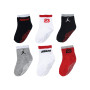 Legacy Infant-Toddler Ankle (6 Pares)-Grey-Red-White-Black