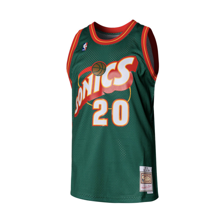 Jersey Mitchell Ness Swingman Jersey Seattle Supersonics Gary Payton 1995 Dark Green Basketball Emotion