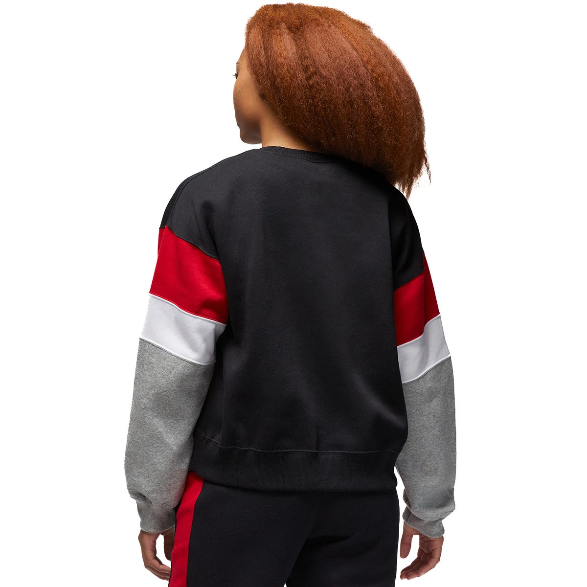 Felpa Jordan con Colletto Arrotondato Brooklyn Fleece da Donna Black Grey Heather White Basketball Emotion