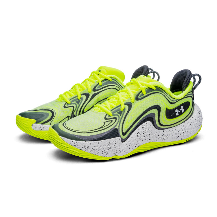 Basketball Shoes Under Armour Spawn 6 High Vis Yellow Black White Basketball Emotion