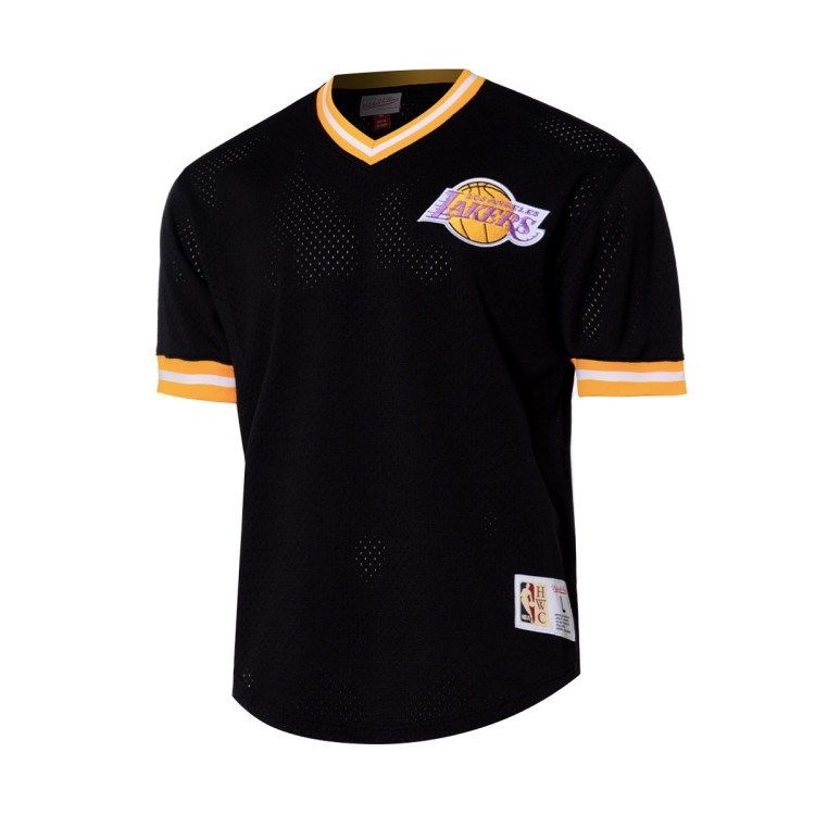 Los Angeles Lakers VネックTシャツ Mサイズ Men's Black Los Angeles Lakers Hardwood Classics Retro Logo