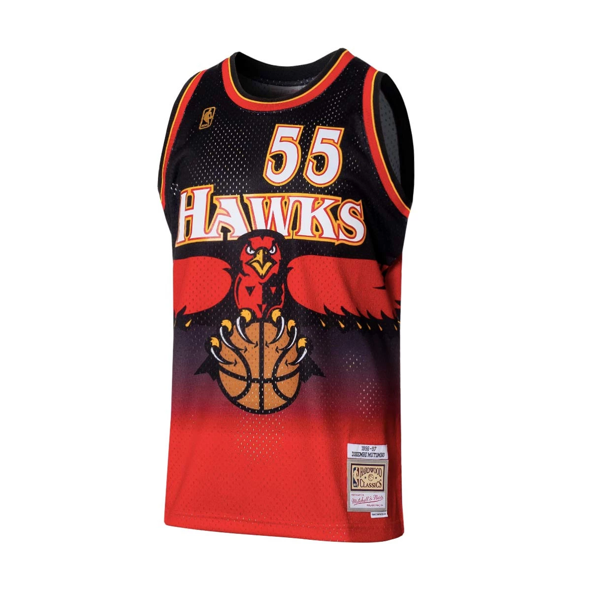 Jersey Mitchell Ness Swingman Jersey Atlanta Hawks Dikembe Mutombo 1996 97 Scarlet Basketball Emotion