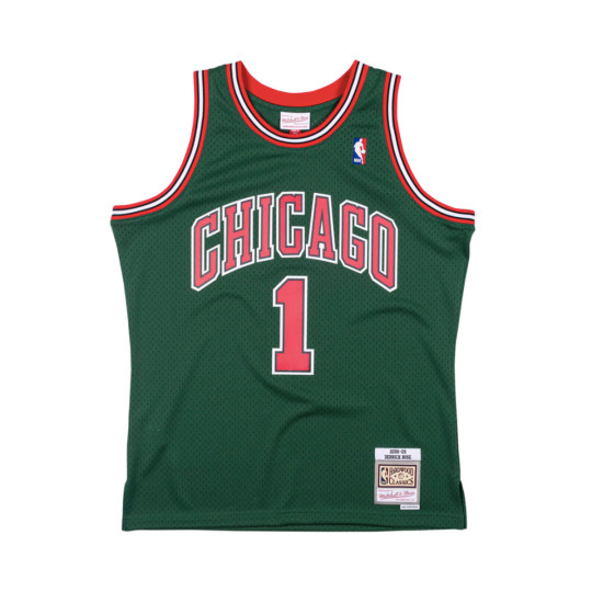 Jersey Mitchell Ness Swingman Jersey Chicago Bulls Derrick Rose 2008 Green Basketball Emotion
