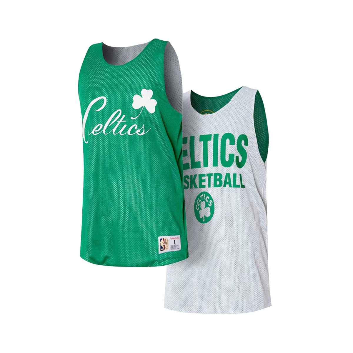 Top MITCHELL NESS Reversible Mesh Practice Tank Vintage Logo Boston Celtics Multicolour Black Basketball Emotion