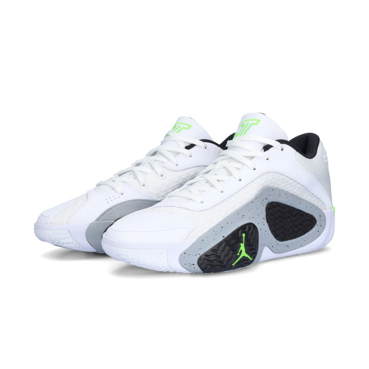 Tenis Jordan Tatum 2 Legacy White Electric Green Black Wolf Grey Basketball Emotion