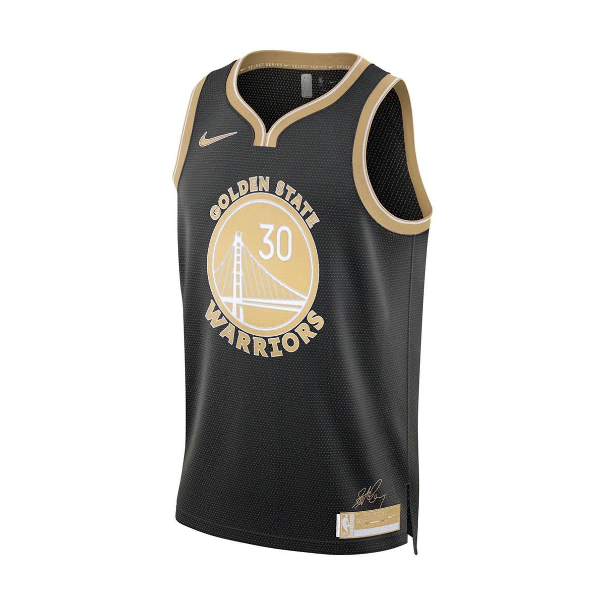 Maglia Nike Golden State Warriors Select Series Stephen Curry Black Club Gold Basketball Emotion