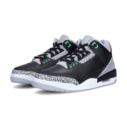 Tenis Jordan Air Jordan 3 Retro Green Glow Black Green Glow Wolf Grey White Basketball Emotion