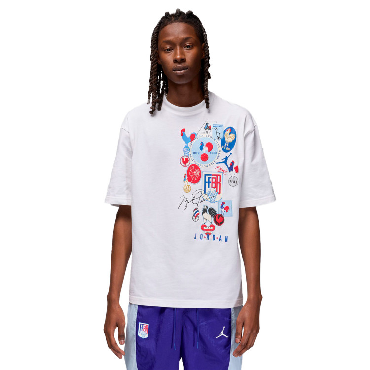 T-Shirt Jordan Sport X France 2024 White/Old Royal - Basketball