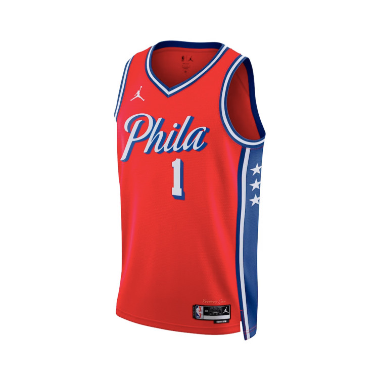Camiseta Jordan Philadelphia 76Ers Statement Edition James Harden Niño  Red-White-Blue - Basketball Emotion