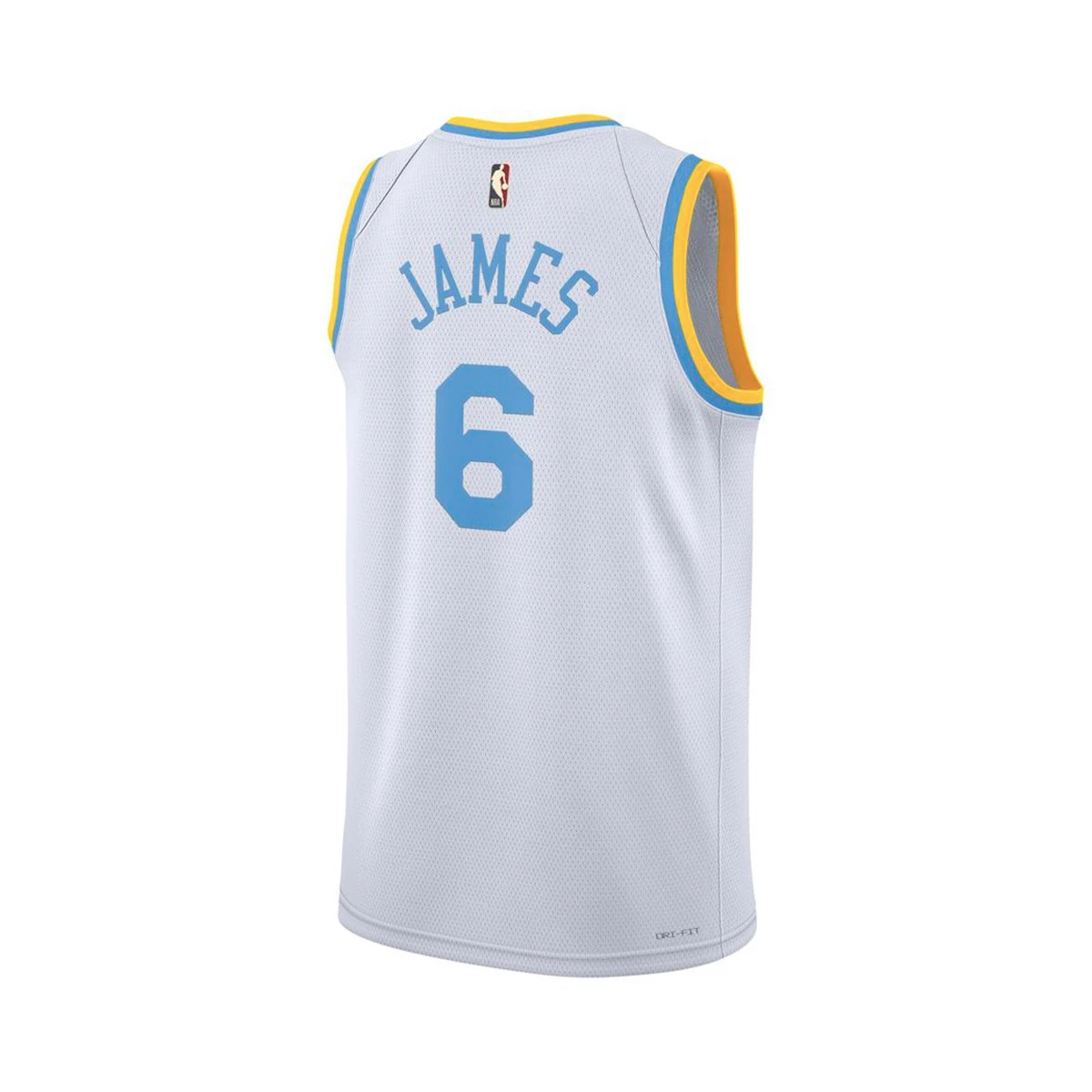Jersey Nike Los Angeles Lakers Hardwood Classics LeBron James White Basketball Emotion