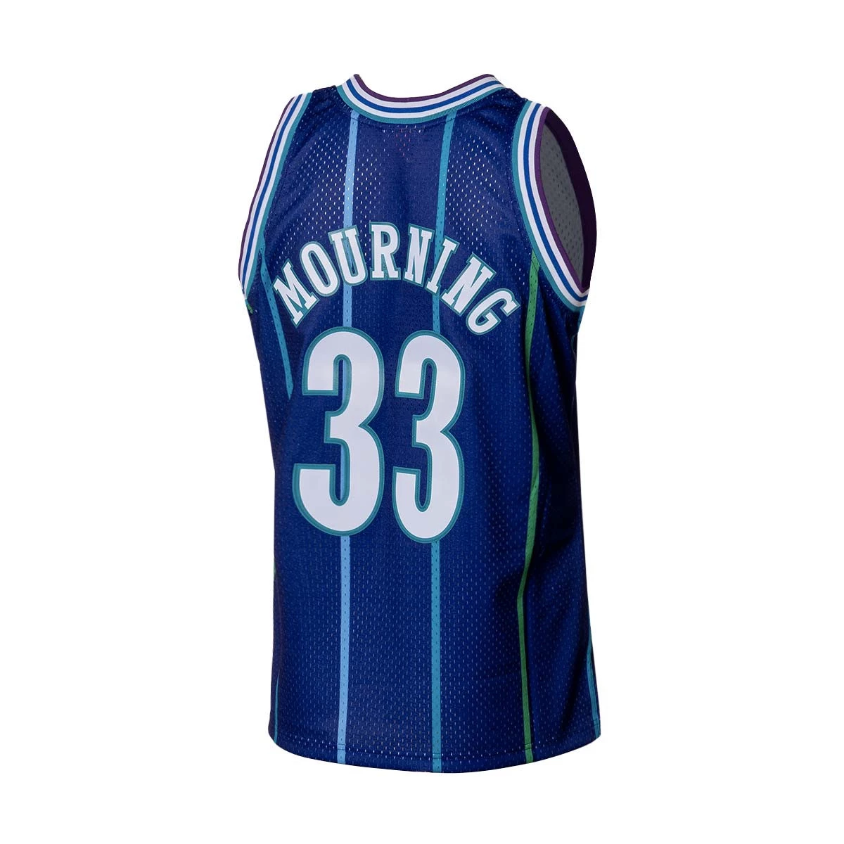 Jersey MITCHELL NESS Swingman Jersey Charlotte Hornets Alonzo Mourning 1994 95 Purple Turqoise White Basketball Emotion