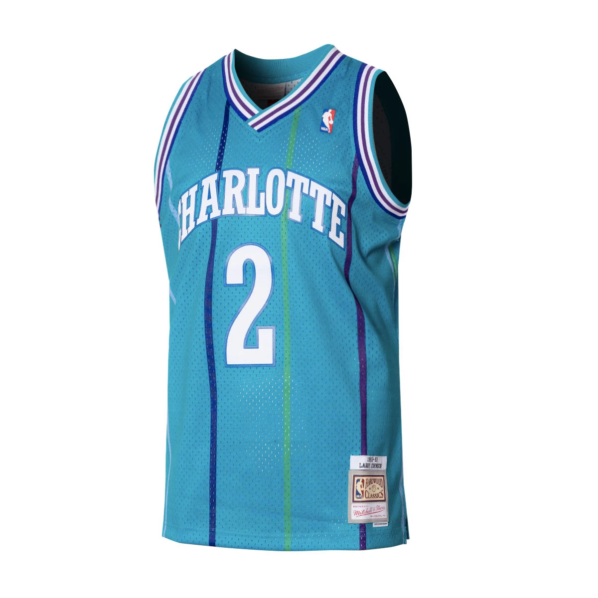 Jersey Mitchell Ness Swingman Jersey Charlotte Hornets Larry Johnson 1992 93 Turqoise Basketball Emotion