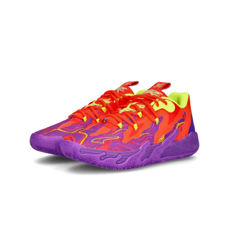 Basketball Shoes Puma Kids MB.03 Lo Lava Purple Glimmer Red Blast Basketball Emotion