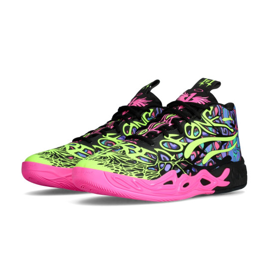Basketball Shoes Puma Heem Black-Luminous Pink-Electric Lime