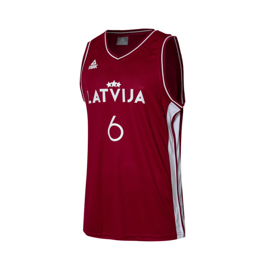 Jersey Peak Latvia - Kristaps Porzingis Home Burgundy - Basketball