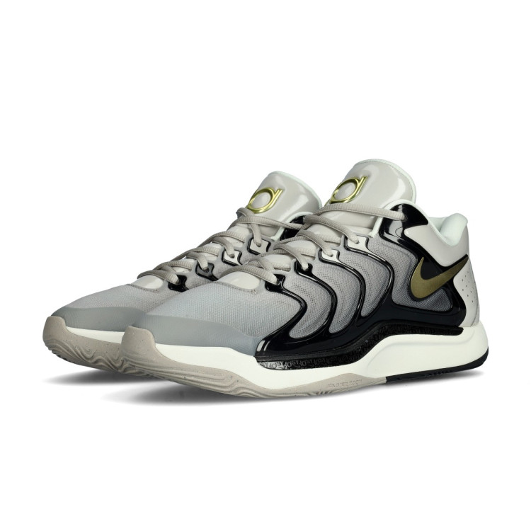 Shoe Nike Grey And Gold Basketball Shoes Nike KD17 Lt Iron Ore