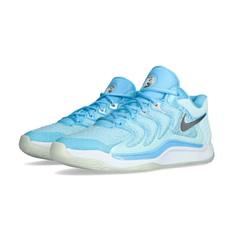 Basketball Shoes Nike KD17 Christmas Aquarius Blue-Metallic Silver