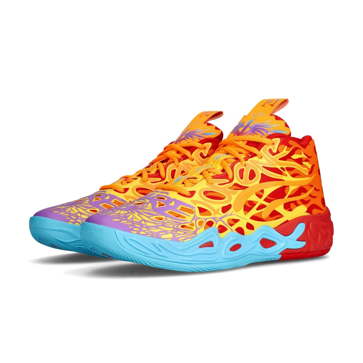 Purple and orange basketball shoes shop
