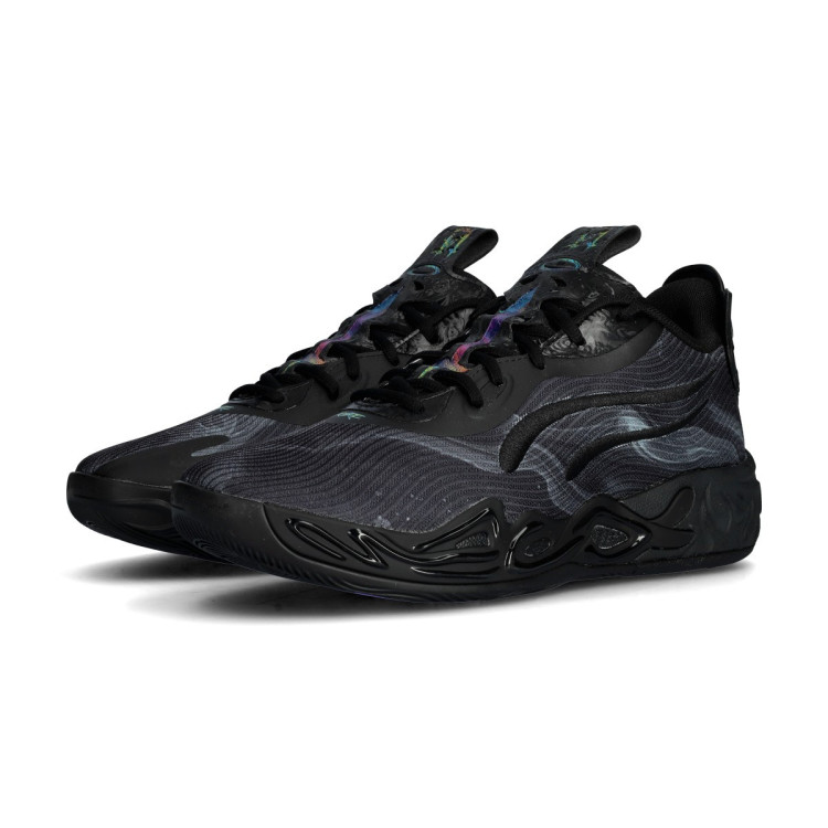 Basketball Shoes Puma Low Team Black-Dark Amethyst