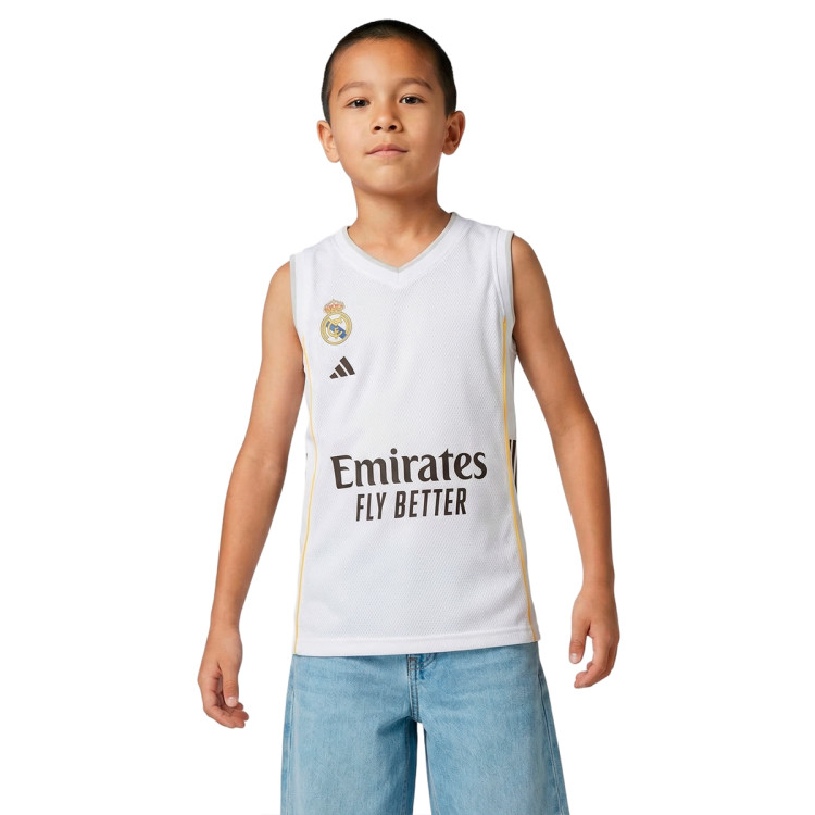 Real Madrid Maillot Enfant 2e Équipement 25-26 – Tissu Respirant, Écusson Brodé, Détails Vert Fluoro, Officiel Mixte