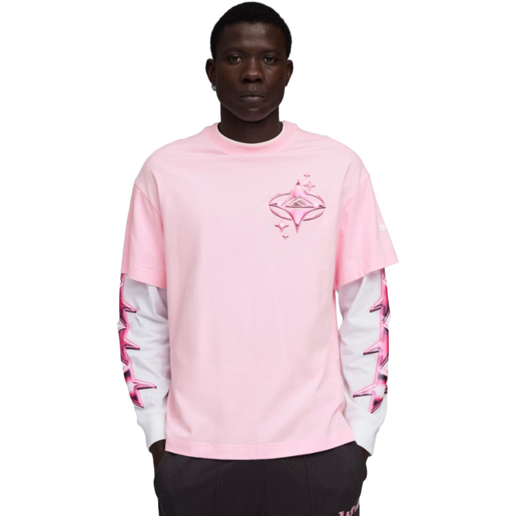 T-Shirt Puma Lafrance Pink Heem Long Sleeve Pale Pink - Basketball