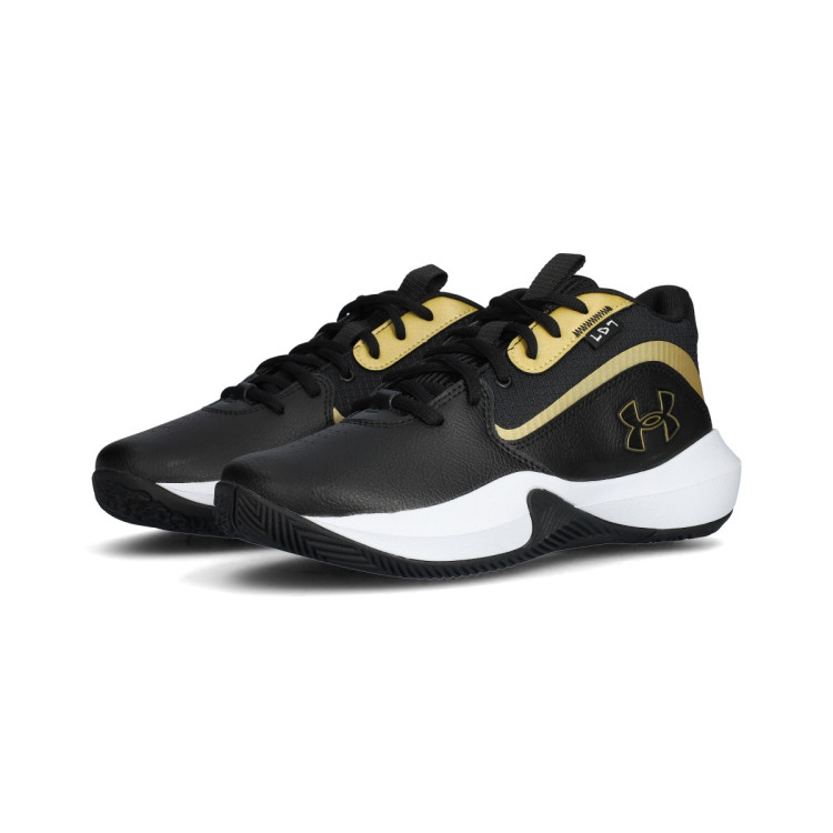 Tenis Under Armour Lockdown 7 Niño Black-Black-Metallic Gold
