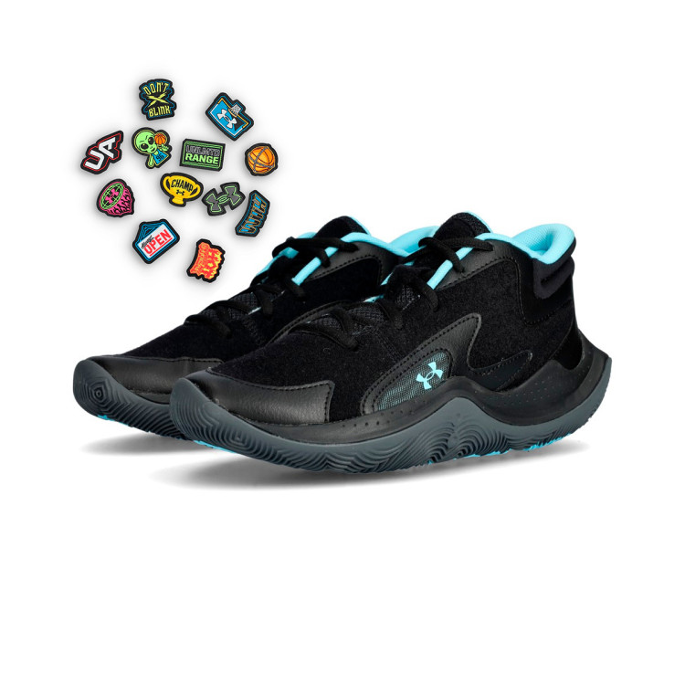 Basketball Shoes Under Armour Kids Jet 25 Parches Black-Sky Blue