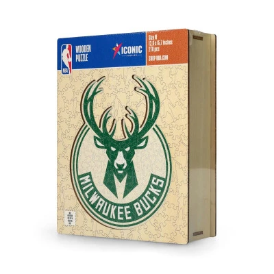 Rompecabezas De Madera Milwaukee Bucks Logo Tamaño M (270 Piezas)