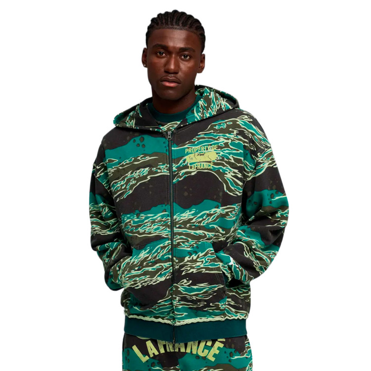Sweatshirt Puma Lafrance Supply Full Zip Green Terrain-AOP