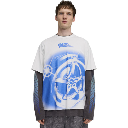 T-Shirt Puma Fast & Furious Long Sleeve White-Dusky Gray