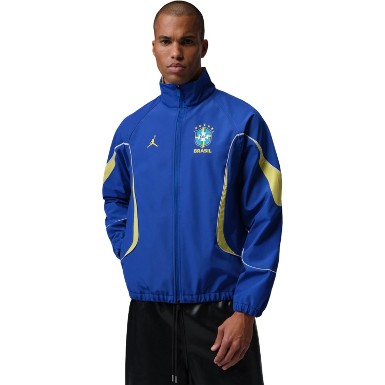新品同様　ブラジルNike Brasil Jordan ジャージ上下　日本XL Jacket Jordan Brazil Anthem x Jordan Old Royal-Yellow Pulse-White